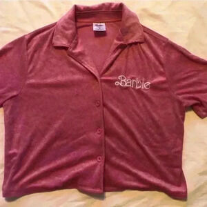 Pink Terry Cloth Barbie Top short sleeve shirt